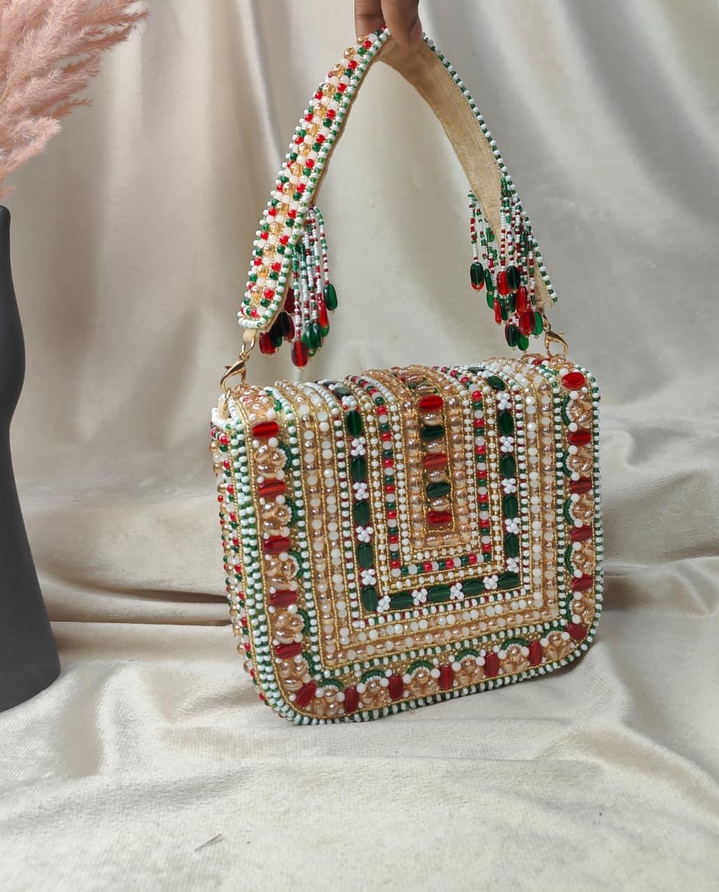 Multicolor Beaded Handbag (125434)