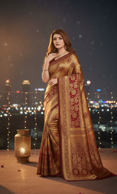 Banarasi Silk Saree With Blouse For Women (125489)