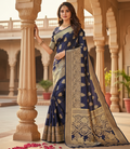 Jacquard Foil Printed Saree for Women (125490)