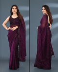Lycra Blend Solid Saree for Women (125494)