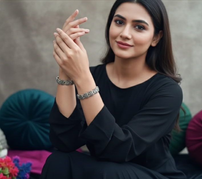 Silver Sterling Silver Kada  (125495)