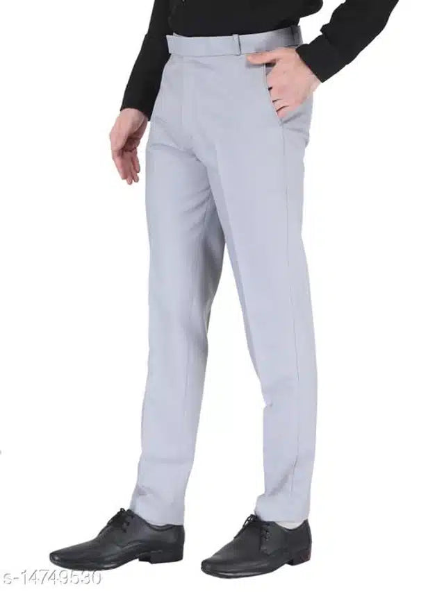 Cotton Blend Trouser for Men (Grey) (1254303)