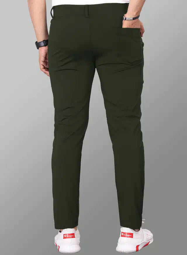 Lycra Blend Trouser for Men (Bottle Green) (1254304)