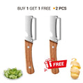 Zero Snag Wooden Peeler for Kitchen Tool,Premium 2-in-1 Multifunctional Fruit & Vegetable Peeler -  Pack of 2 (1254371)