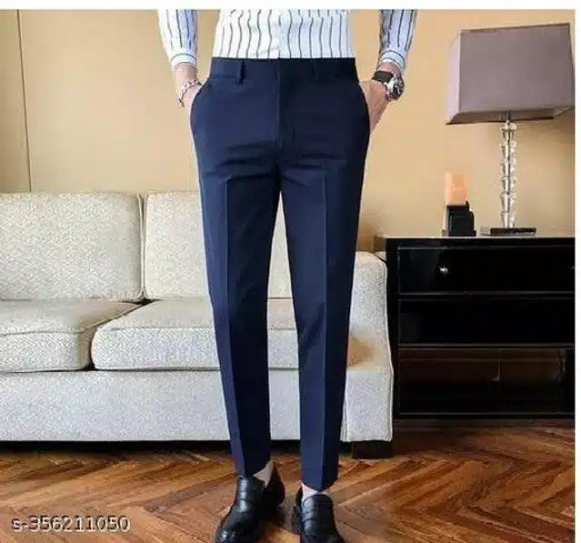 Cotton Trouser for Men (Navy Blue) (1254300)