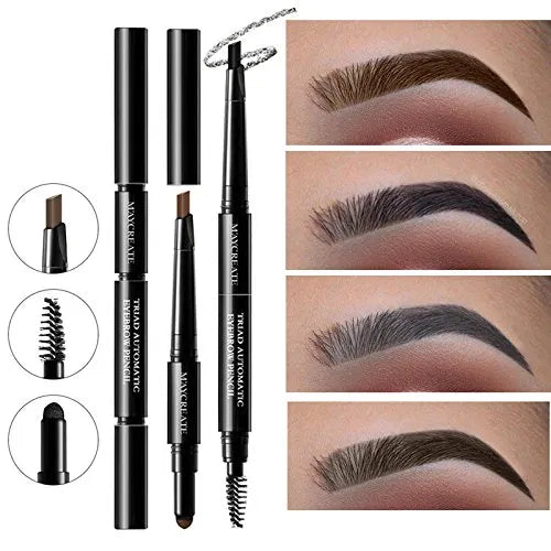 3 In 1 Eye Brows Set For Women Waterproof Brow Pencil + Powder + Brush Pigment Black Brown Eyebrow Kit Makeup 2 (1254199)
