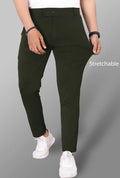 Lycra Blend Trouser for Men (Bottle Green) (1254304)