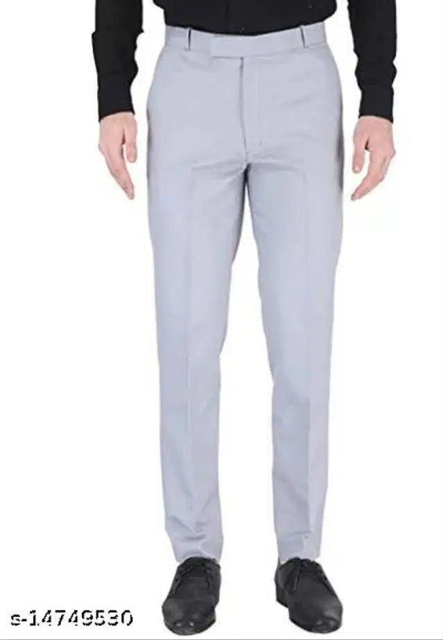 Cotton Blend Trouser for Men (Grey) (1254303)