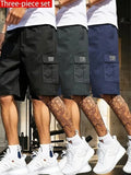 Men's Cotton Casual Cargo Shorts Pack of 3 (1254309)