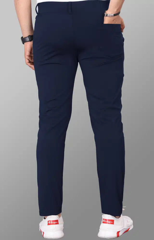 Lycra Blend Trouser for Men (Navy Blue) (1254302)