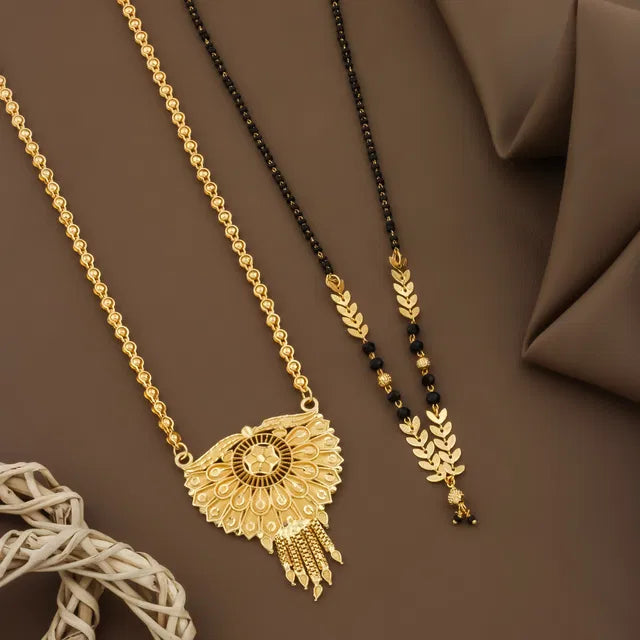 Gold plated Long Moti Mala Mangalsutra With Short Mangalsutra (30 Inch And 24 Inch) (1254134)