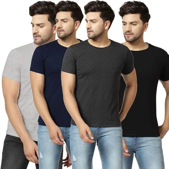 Pack of 4 Printed Round Neck T-Shirts (1254327)