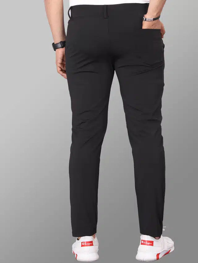 Lycra Blend Trouser for Men (Black) (1254305)